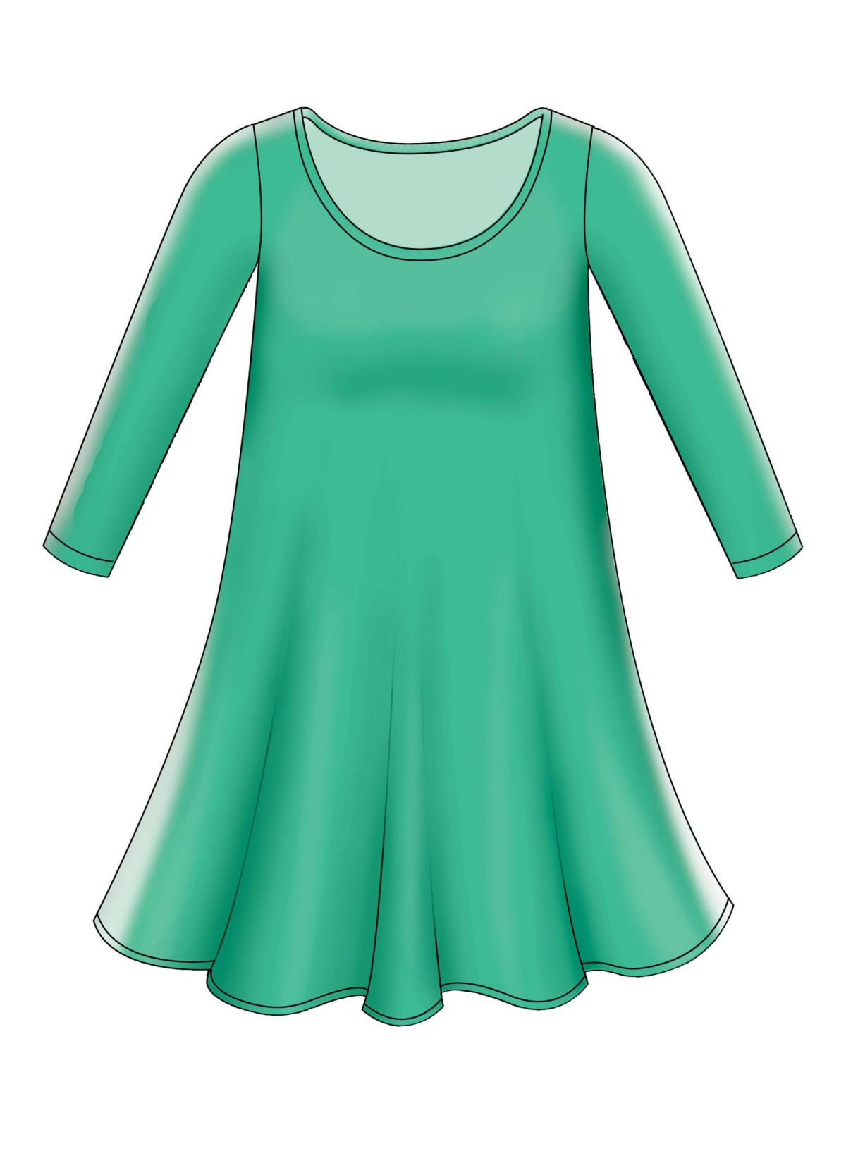 McCall's Sewing Pattern M7622 Misses' Knit Swing Dresses with Neckline and Sleeve Variations