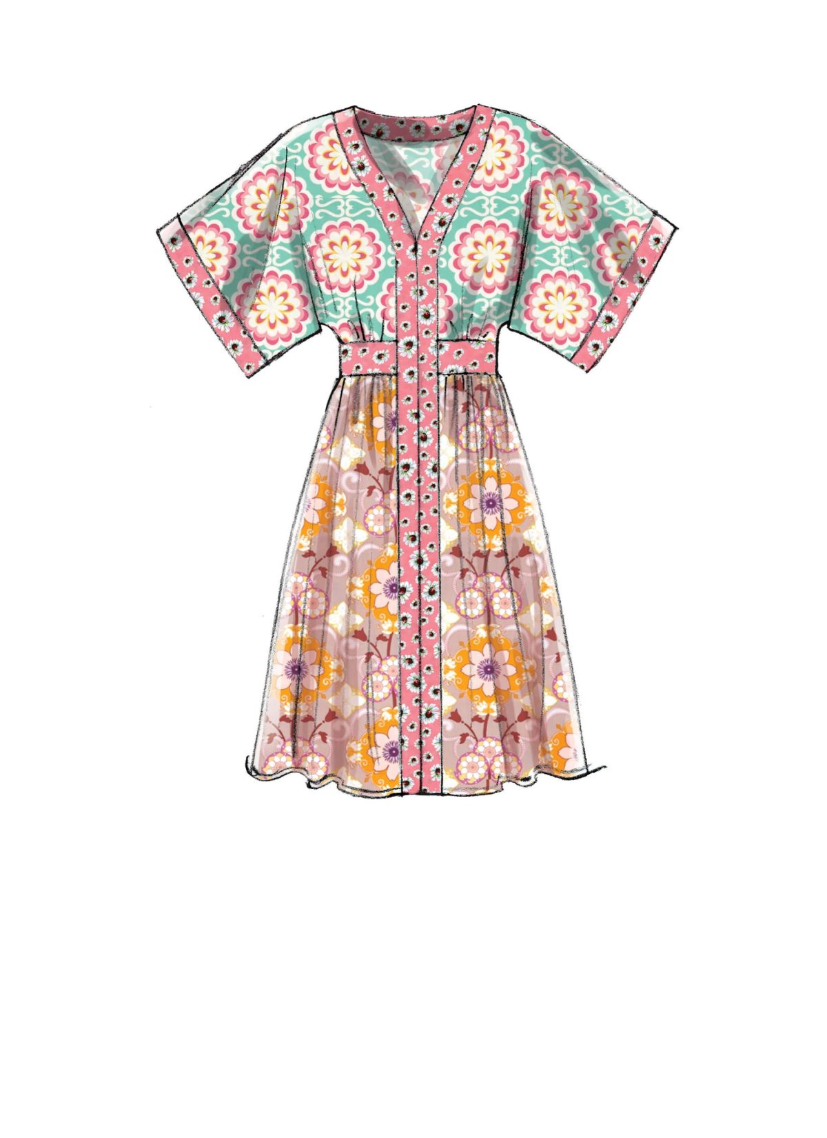 McCall's Sewing Pattern M7624 Misses' Banded Gathered Dresses with Sleeve and Length Options