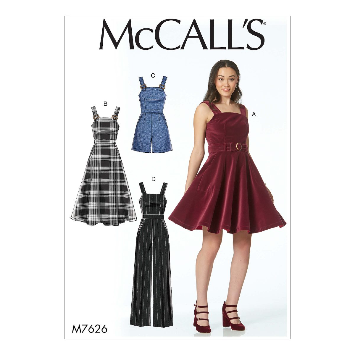McCall's Sewing Pattern M7626 Misses' Dresses, Belt, Romper, and Jumpsuit with Pockets