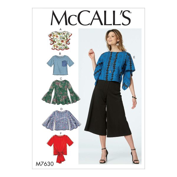 McCall's Sewing Pattern M7630 Misses' Tops with Sleeve and Hem Variations