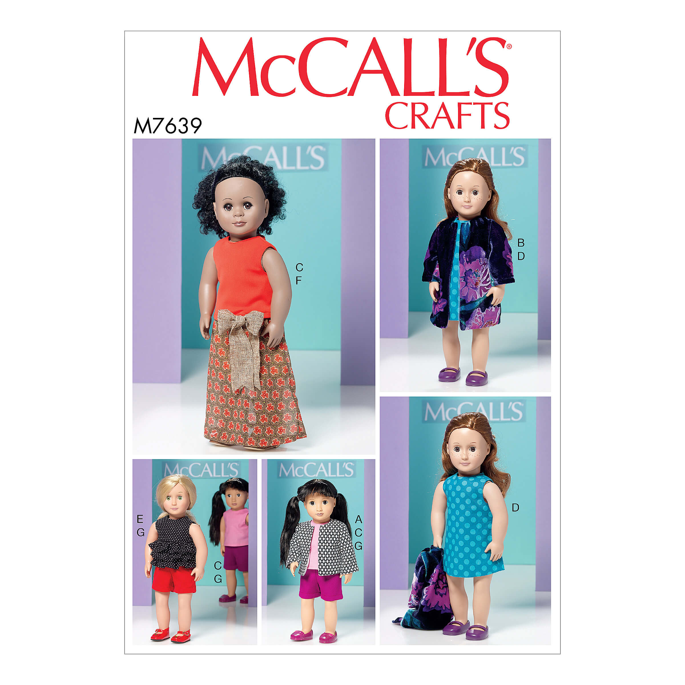 McCall’s Sewing Pattern M7639 Clothes for 18″ Dolls