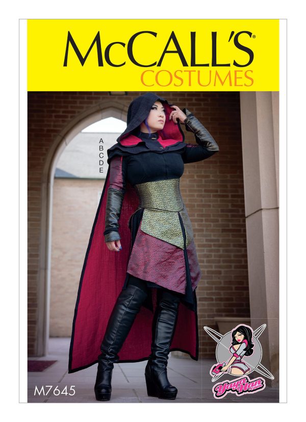 McCall's Sewing Pattern M7645 Misses' Dress, Corset, Hood, Cape, and Gusset Costume