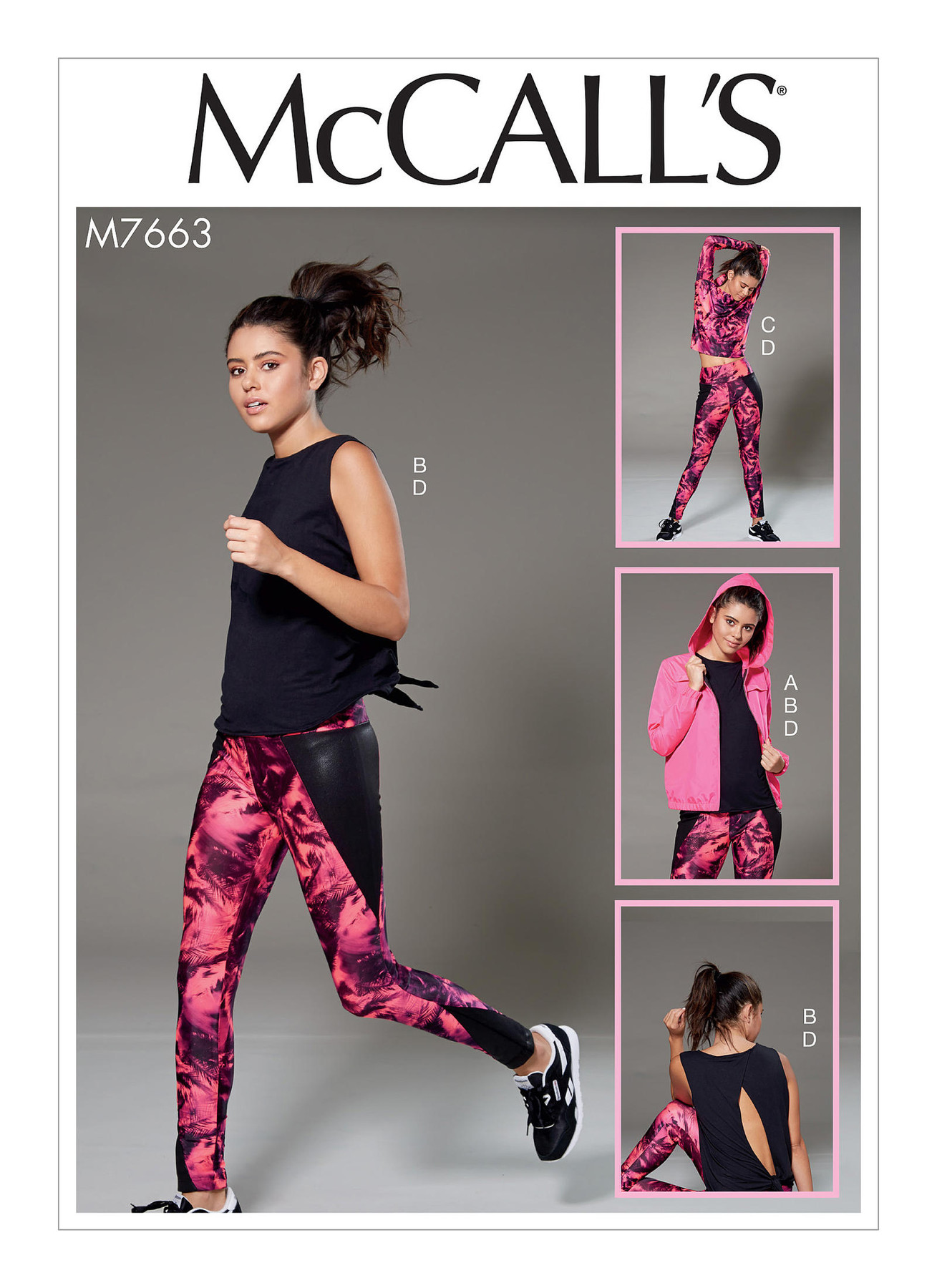 McCall’s Sewing Pattern M7663 Misses’ Hooded Jacket, Crossover-Back Tops, and Leggings