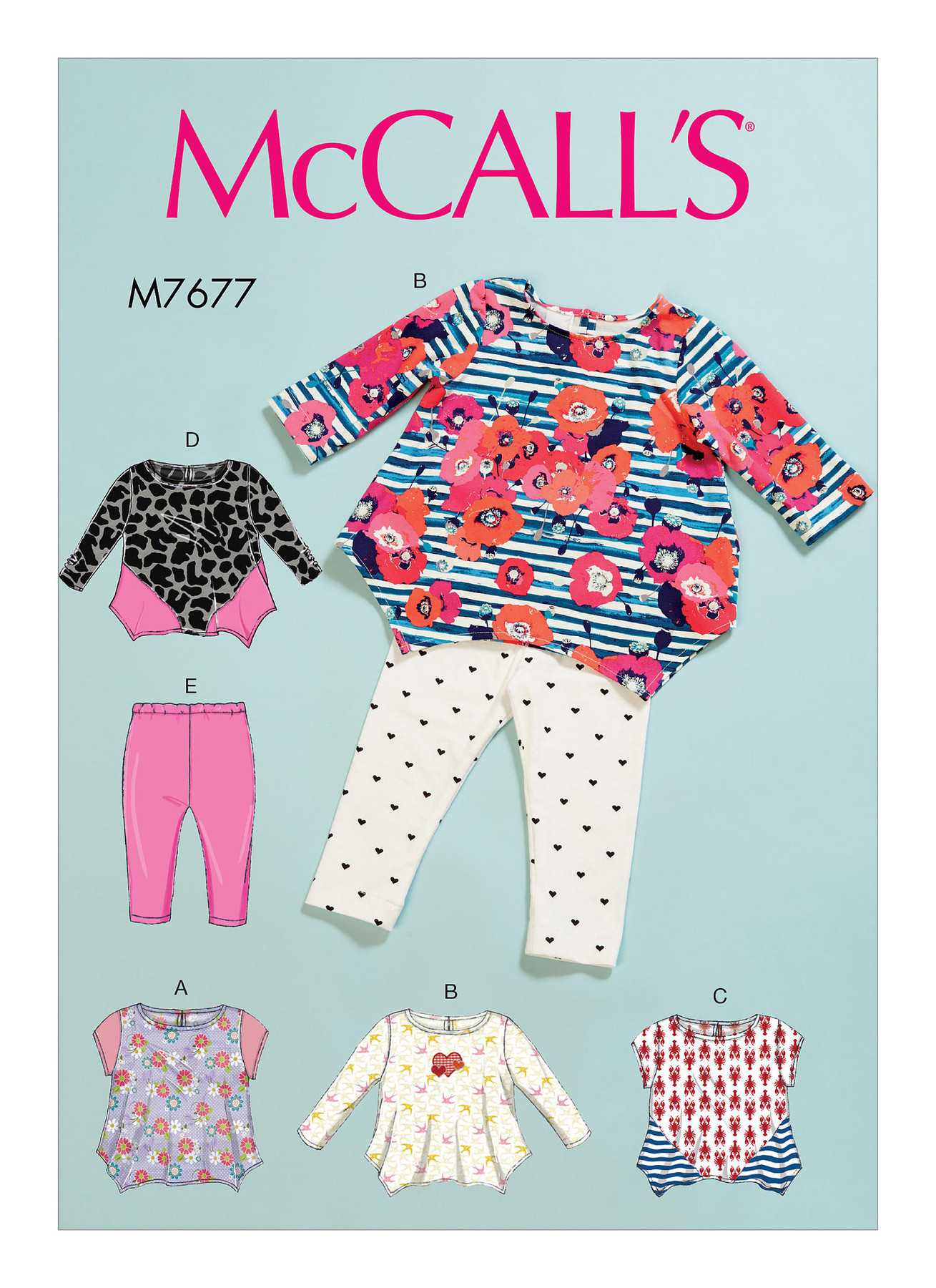 McCall’s Sewing Pattern M7677 Infants’ Contrast Tops and Leggings