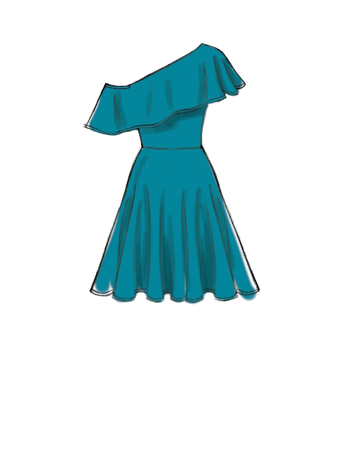 McCall's Sewing Pattern M7683 Misses'/Miss Petite Dresses with Shoulder and Skirt Variations