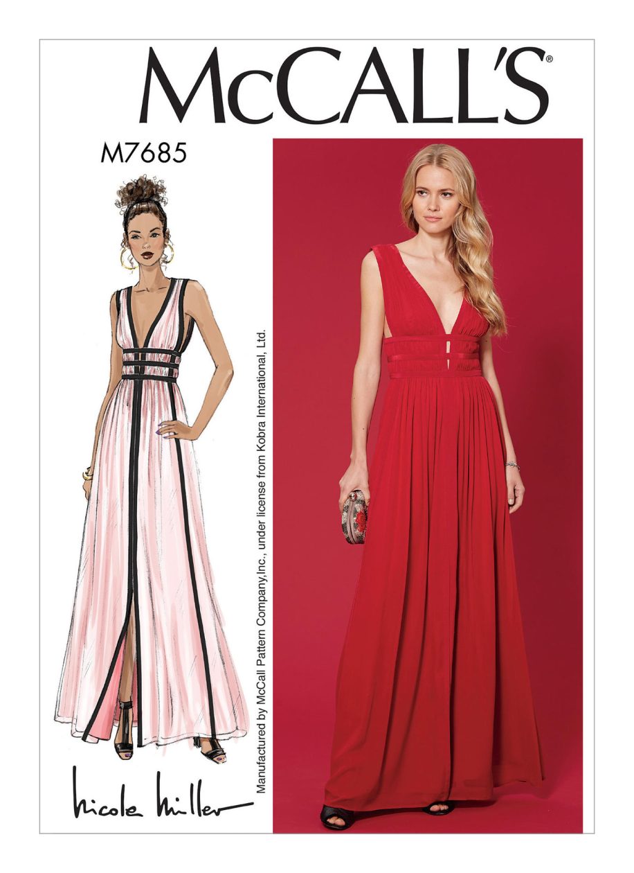 McCall's Sewing Pattern M7685 Misses' Deep V Dress