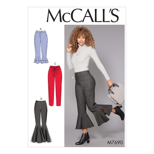 McCall's Sewing Pattern M7690 Misses' Pants With Flounce Variations and Sash