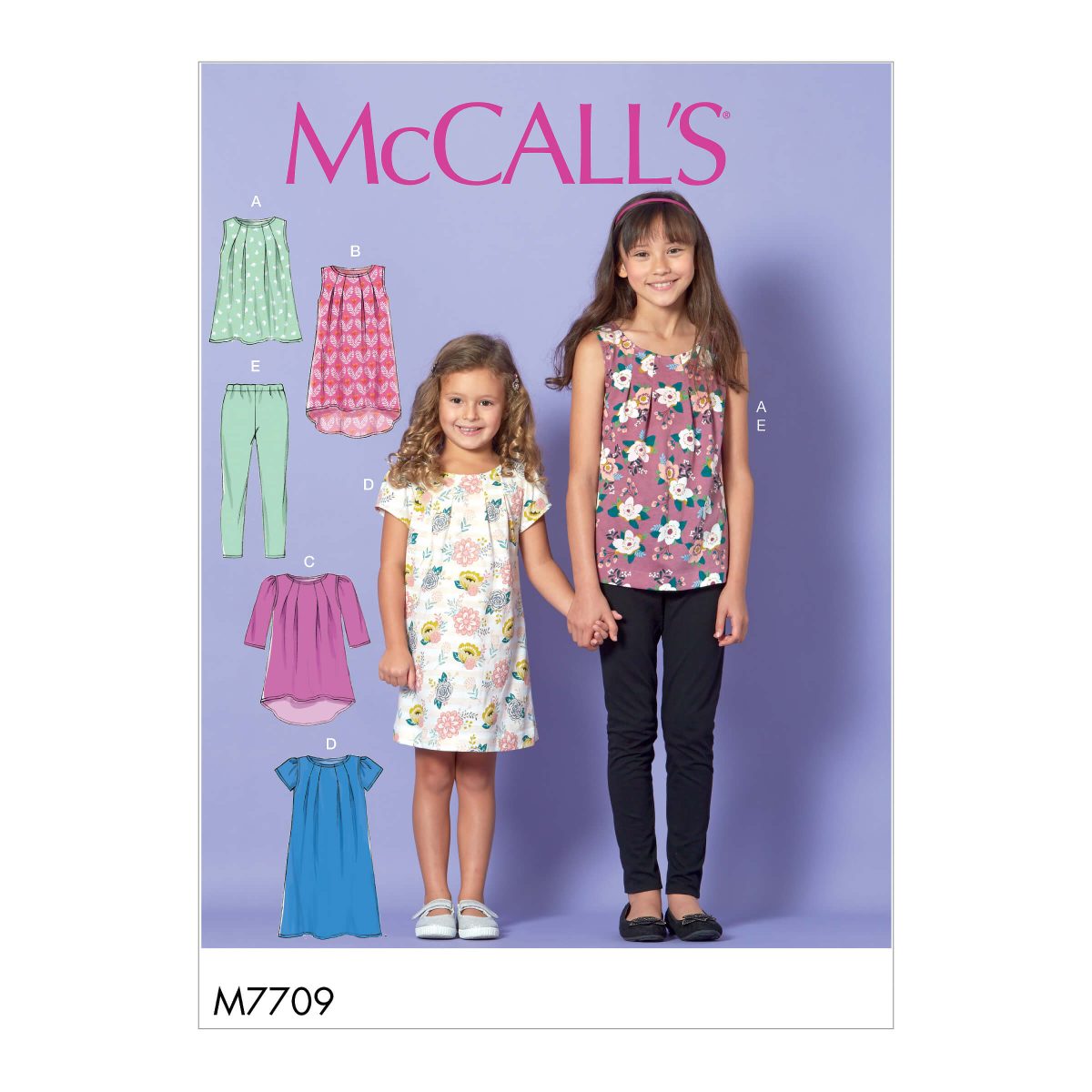 McCall's Sewing Pattern M7709 Children/Girls' Tops, Dresses and Leggings