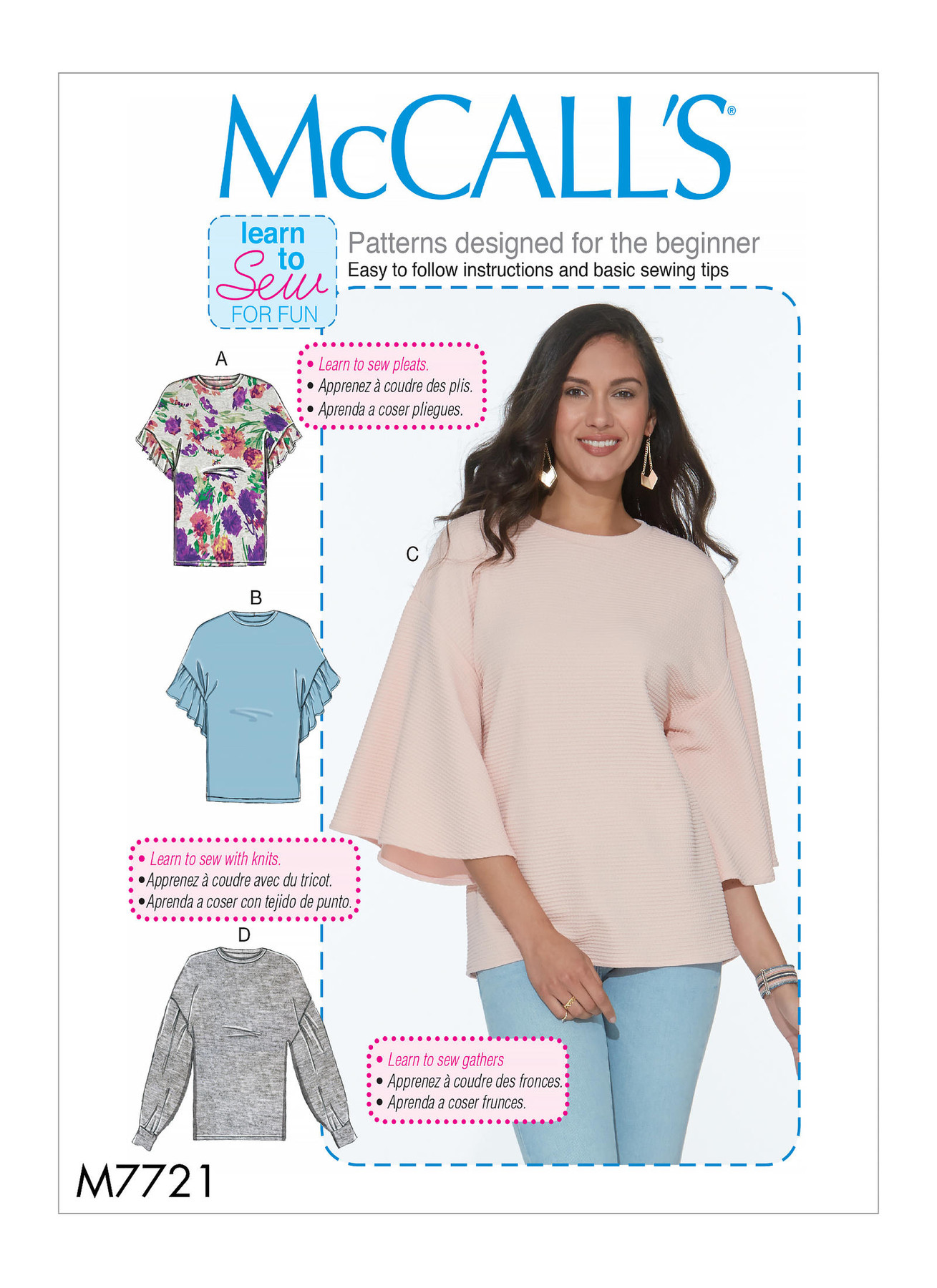 McCall’s Sewing Pattern M7721 Misses’ Tops