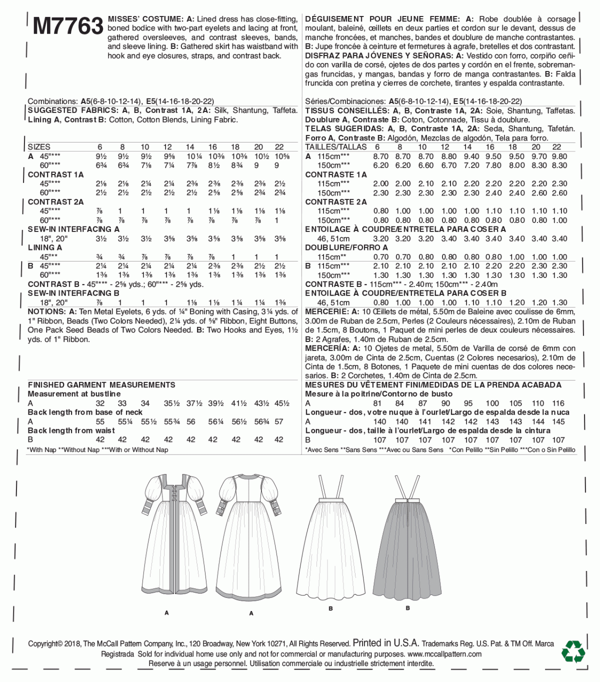 McCall's Sewing Pattern M7763 Misses' Dress and Skirt by Angela Clayton