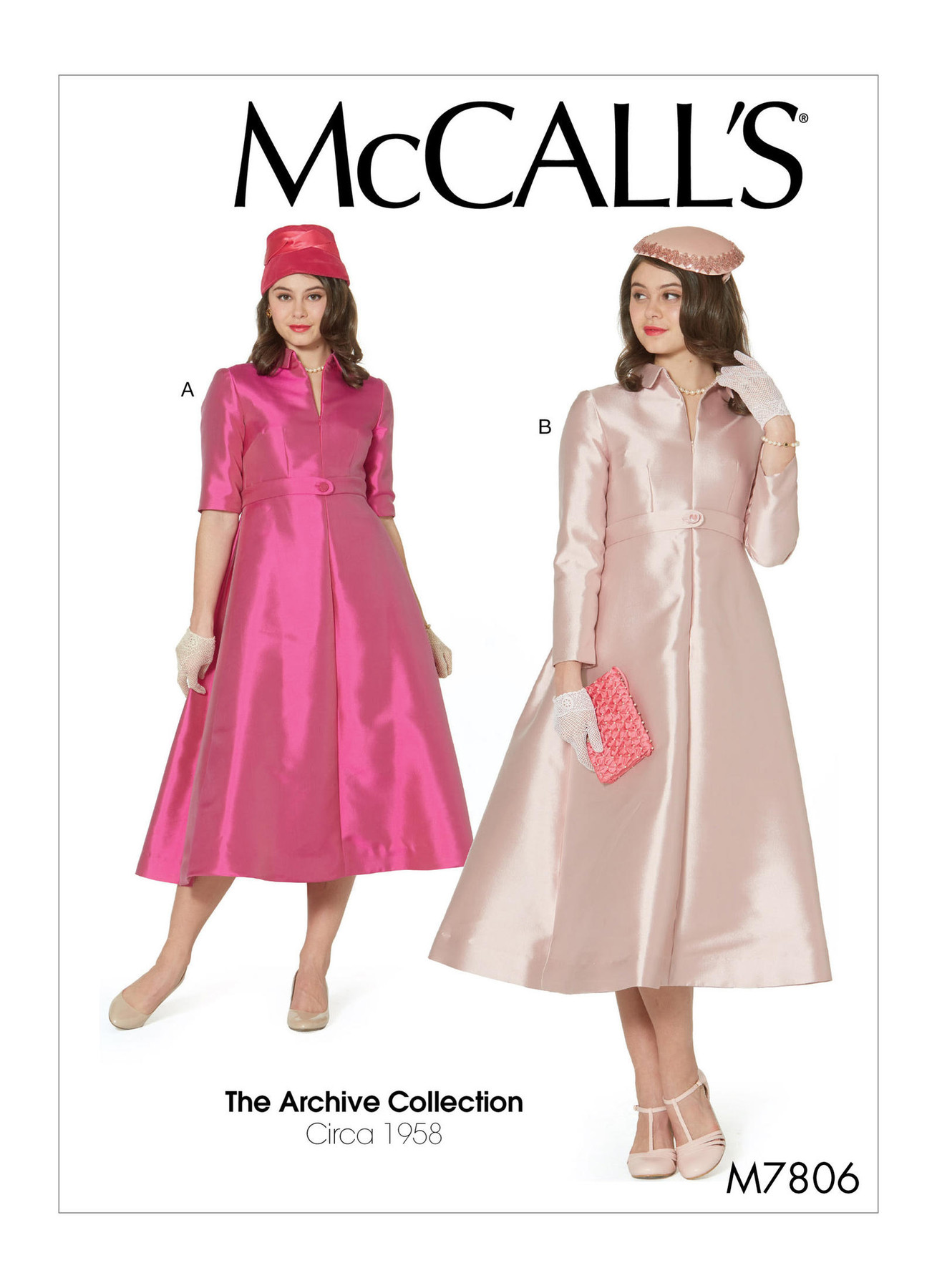 McCall’s Sewing Pattern M7806 1950s Misses’ Dresses