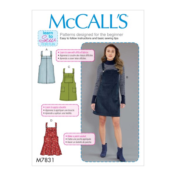McCall's Sewing Pattern M7831 Misses' Pinafore Dresses