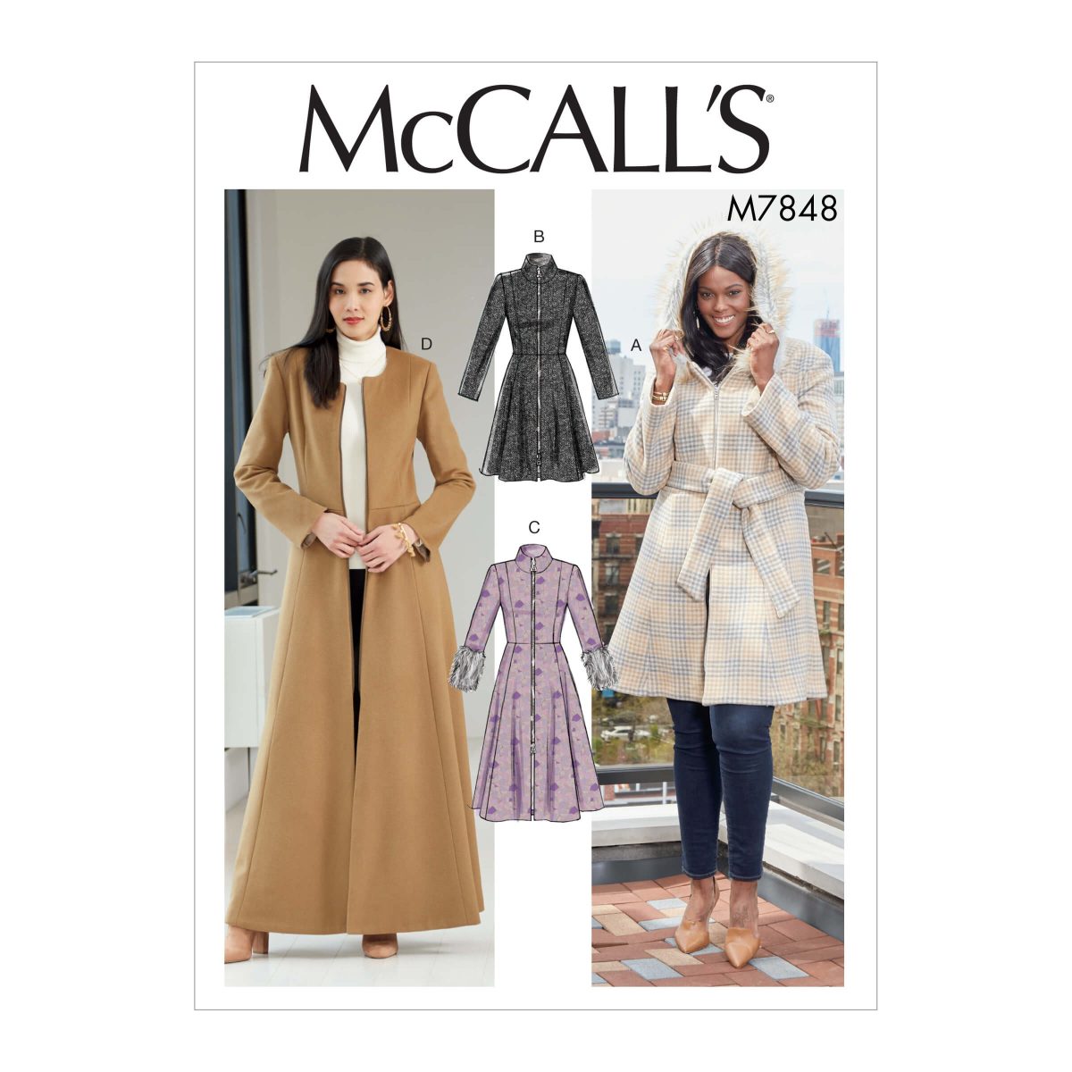 McCall's Sewing Pattern M7848 Misses'/Miss Petite and Women's/Women Petite Coats and Belt