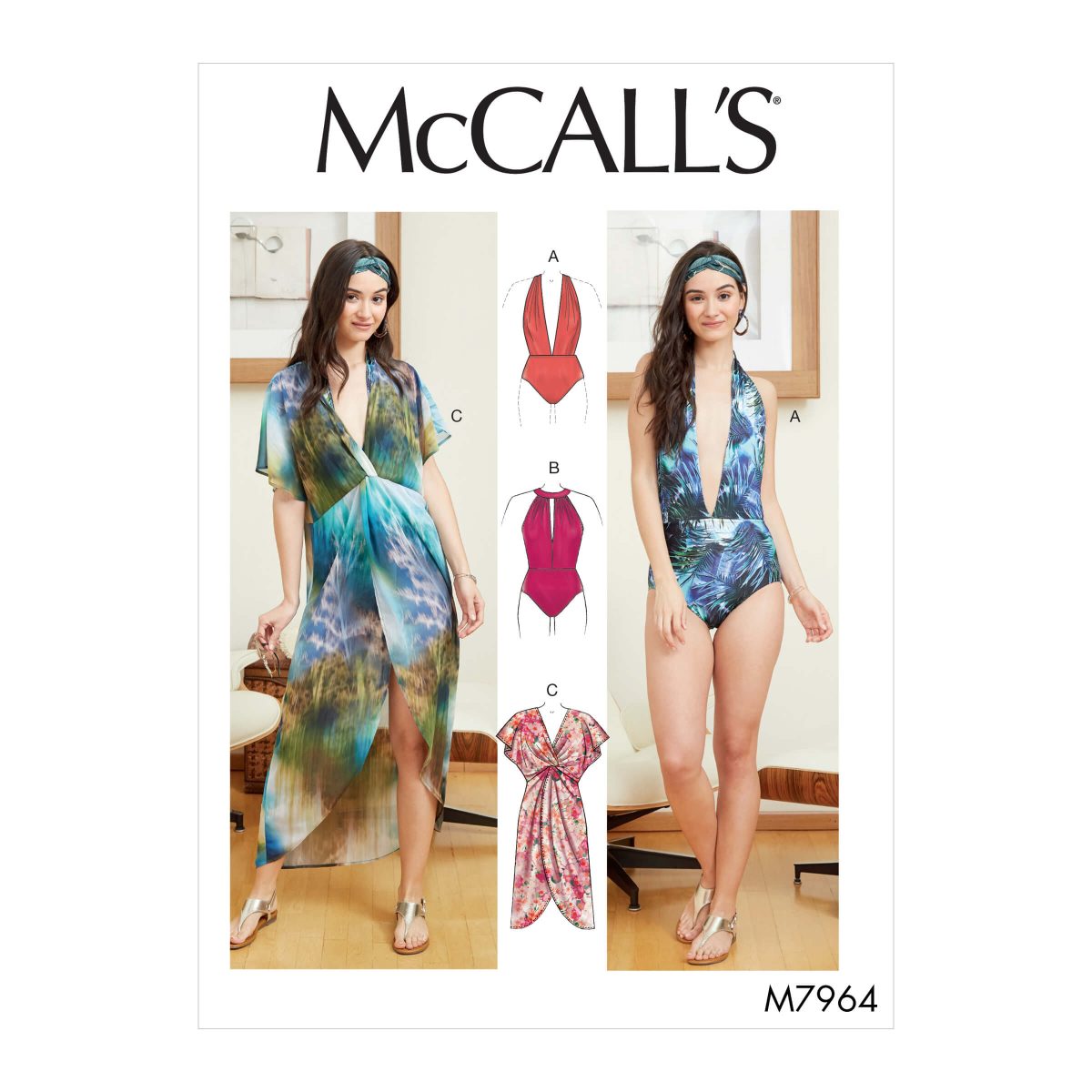 McCall's Sewing Pattern M7964 Misses' Swimsuit and Cover-Up