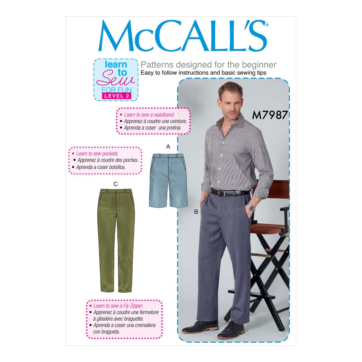 Men's Trousers Sewing Pattern M7987 FREE Delivery Available