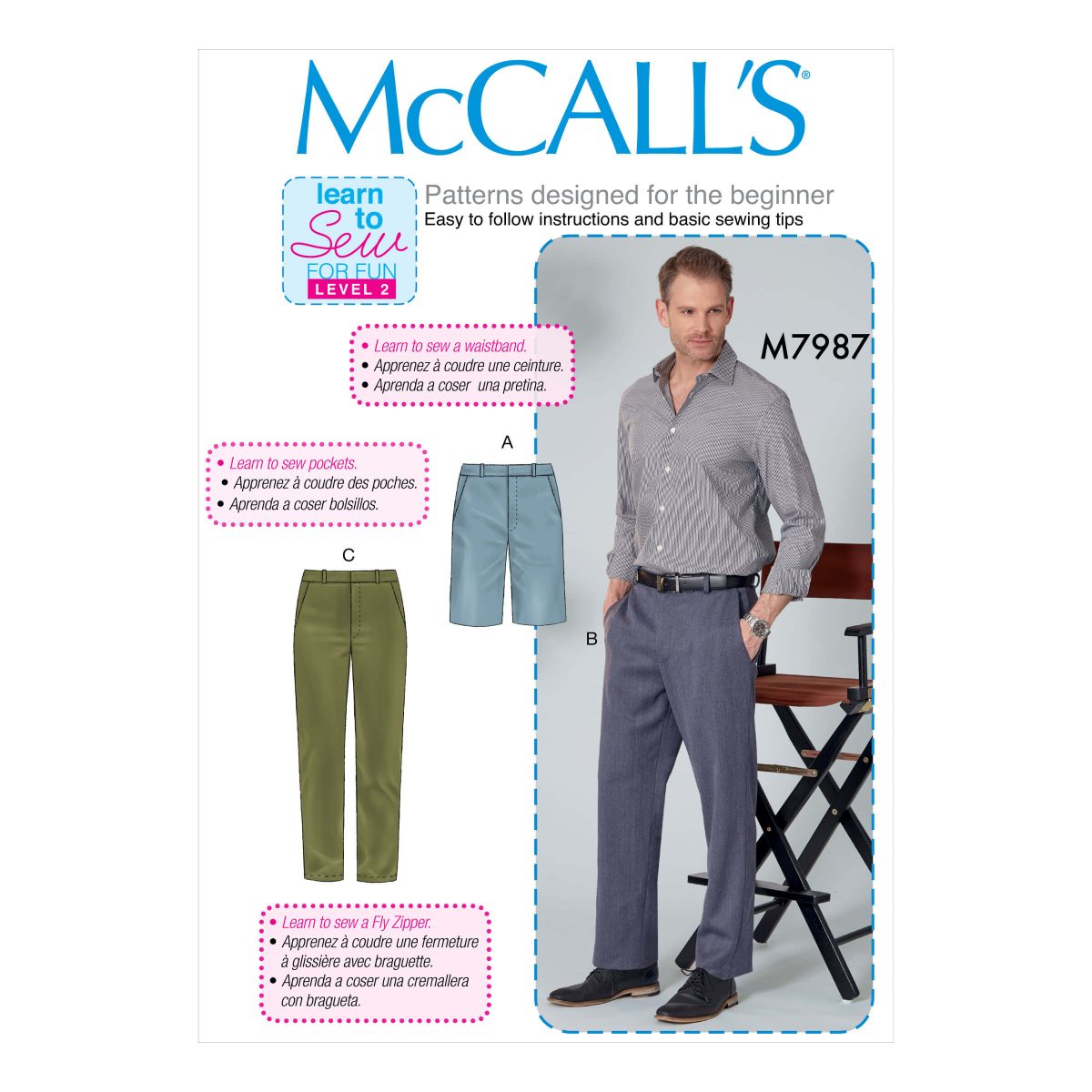McCall's Sewing Pattern M7987 Men's Trousers and Shorts