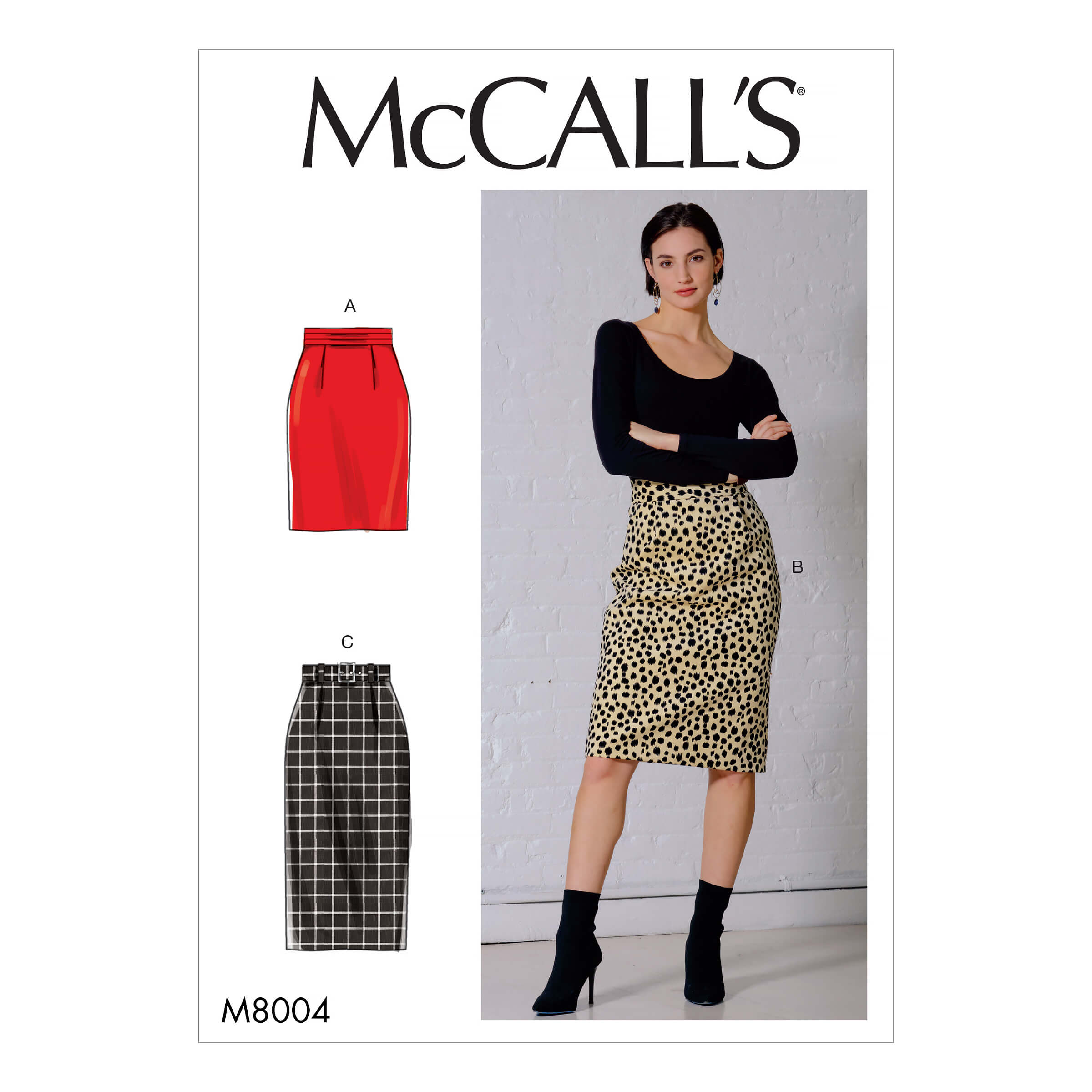 McCall’s Sewing Pattern M8004 Misses’ Skirt and Belt