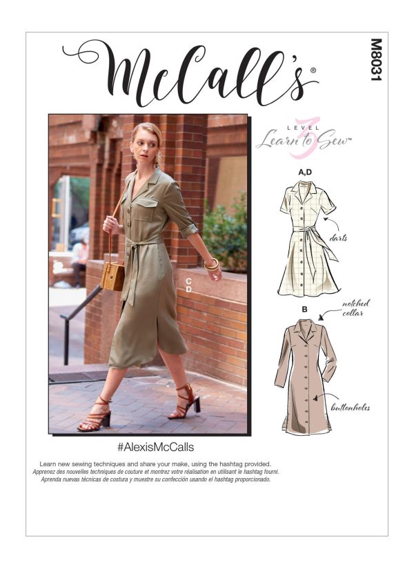 McCall's Sewing Pattern M8031 Misses'/Misses' Petite Dresses & Belt