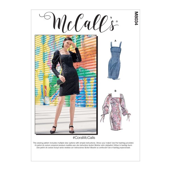McCall's Sewing Pattern M8034 Misses'/Misses' Petite Dresses #CoraMcCalls
