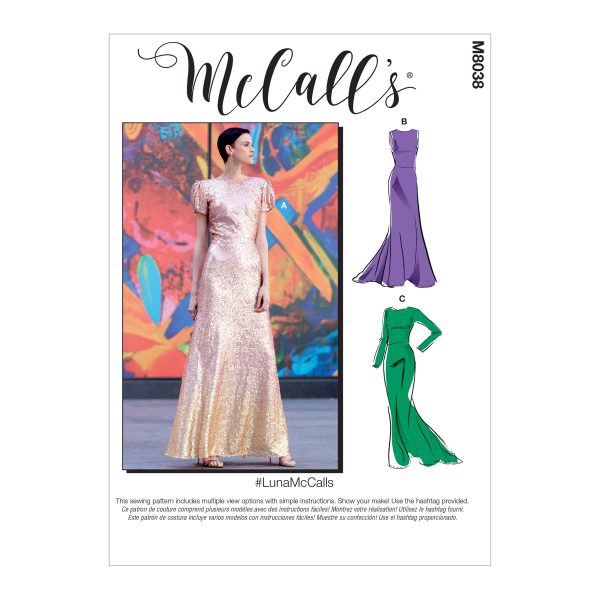 McCall's Sewing Pattern M8038 Misses' & Women's Special Occasion Dresses #LunaMcCalls