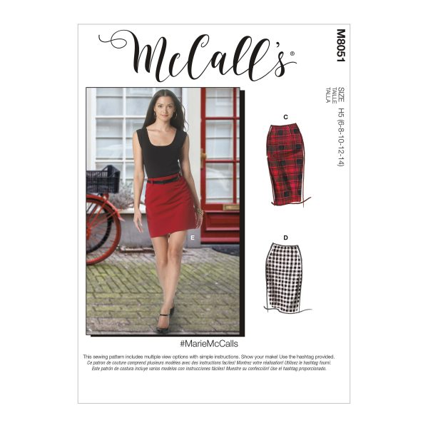 McCall’s Sewing Pattern M8051 Misses' Pencil Skirts In Five Lengths #MarieMcCalls