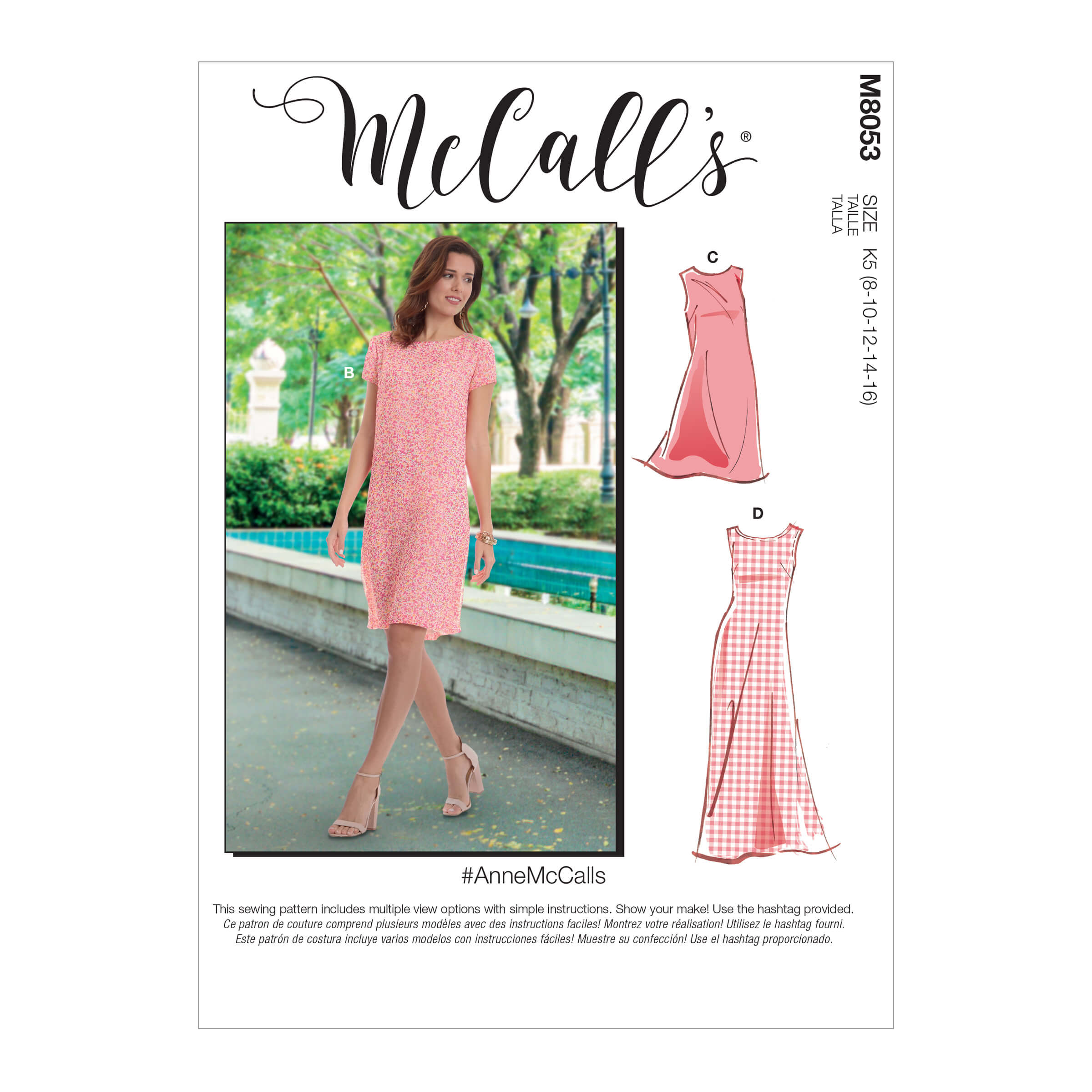 McCall’s Sewing Pattern M8053 Misses’ Tent Dress In 2 Lengths #AnneMcCalls