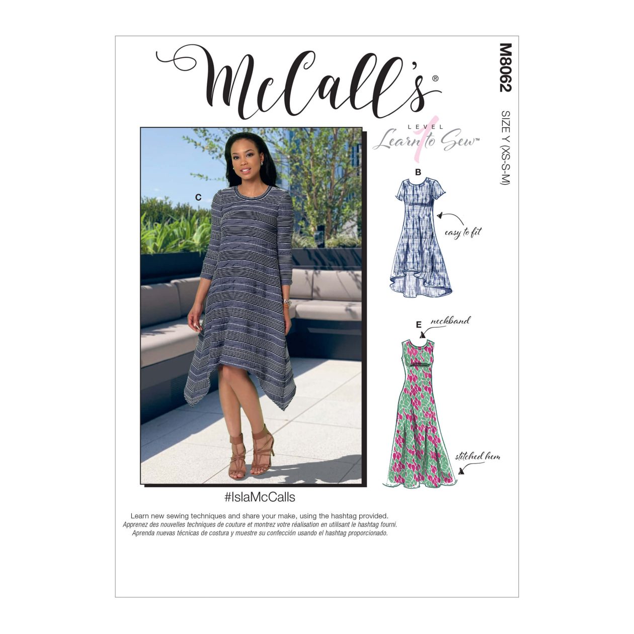 Misses' Straight, Handkerchief, or High-Low Hem Dresses #IslaMcCalls