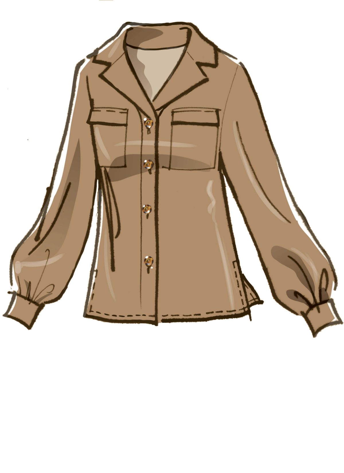 Misses' Button-Front Tops with Collar and Sleeve Options #LivMcCalls