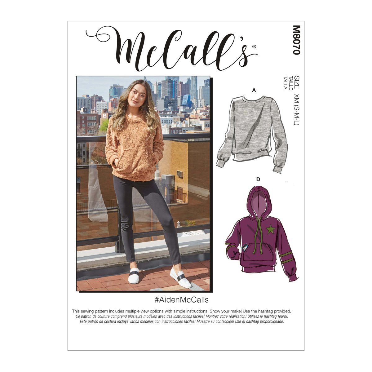 McCall's Sewing Pattern M8070 Misses' and Mens Tops #AidenMcCalls