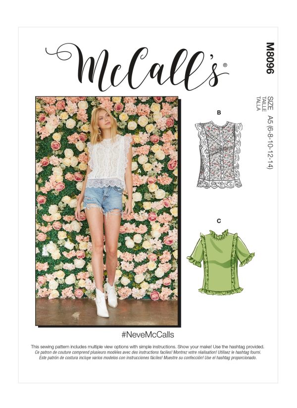 McCall's Sewing Pattern M8096 Misses' Tops