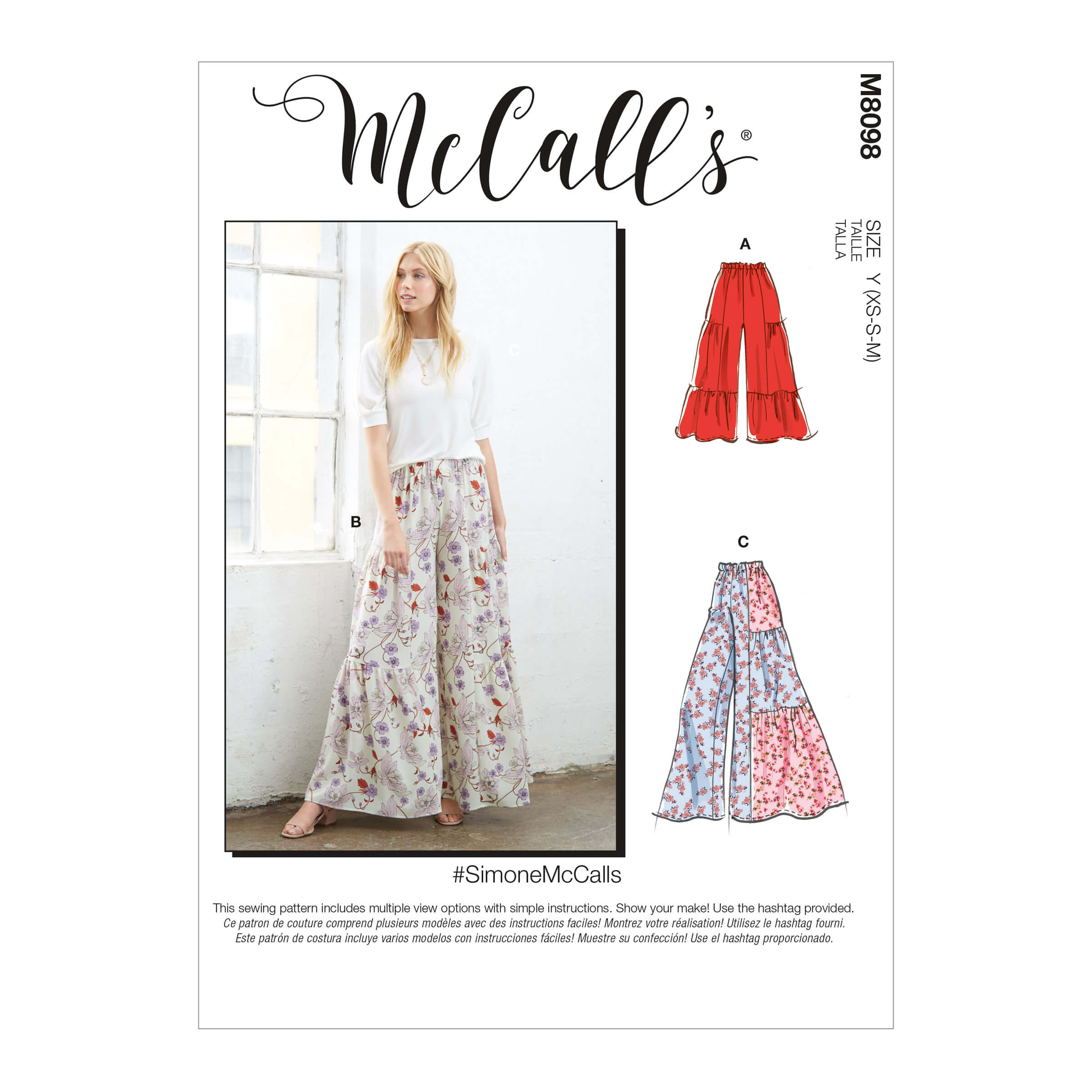 McCall's Sewing Pattern M8098 Misses' Trousers or Shorts