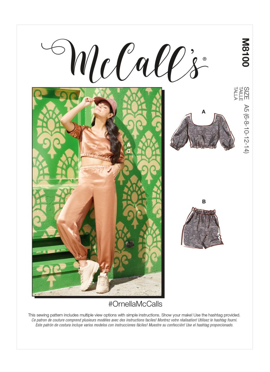 McCall's Sewing Pattern M8100 Misses' Top, Shorts & Trousers