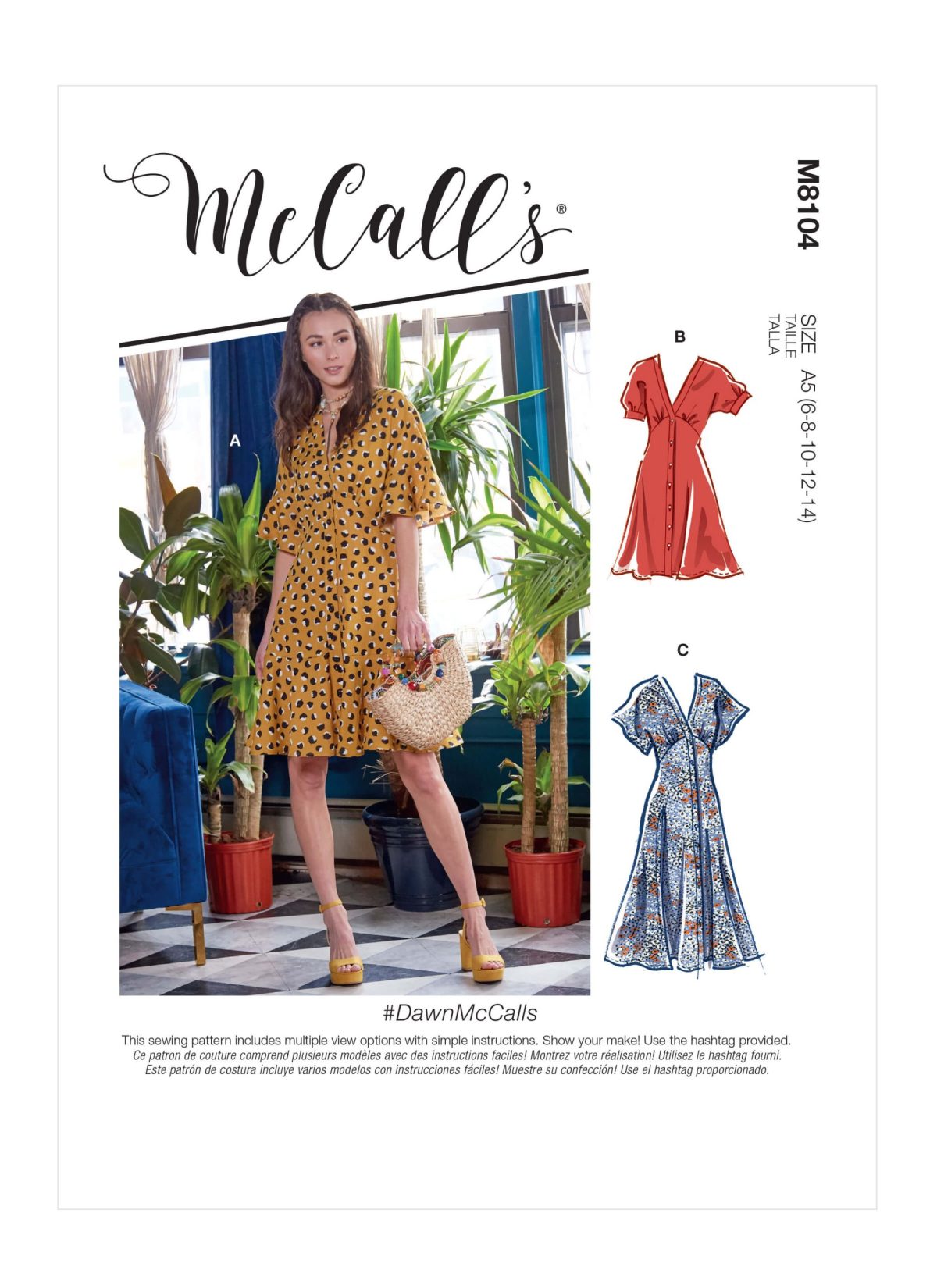 McCall's Sewing Pattern M8104 Misses' Dresses. #DawnMcCalls