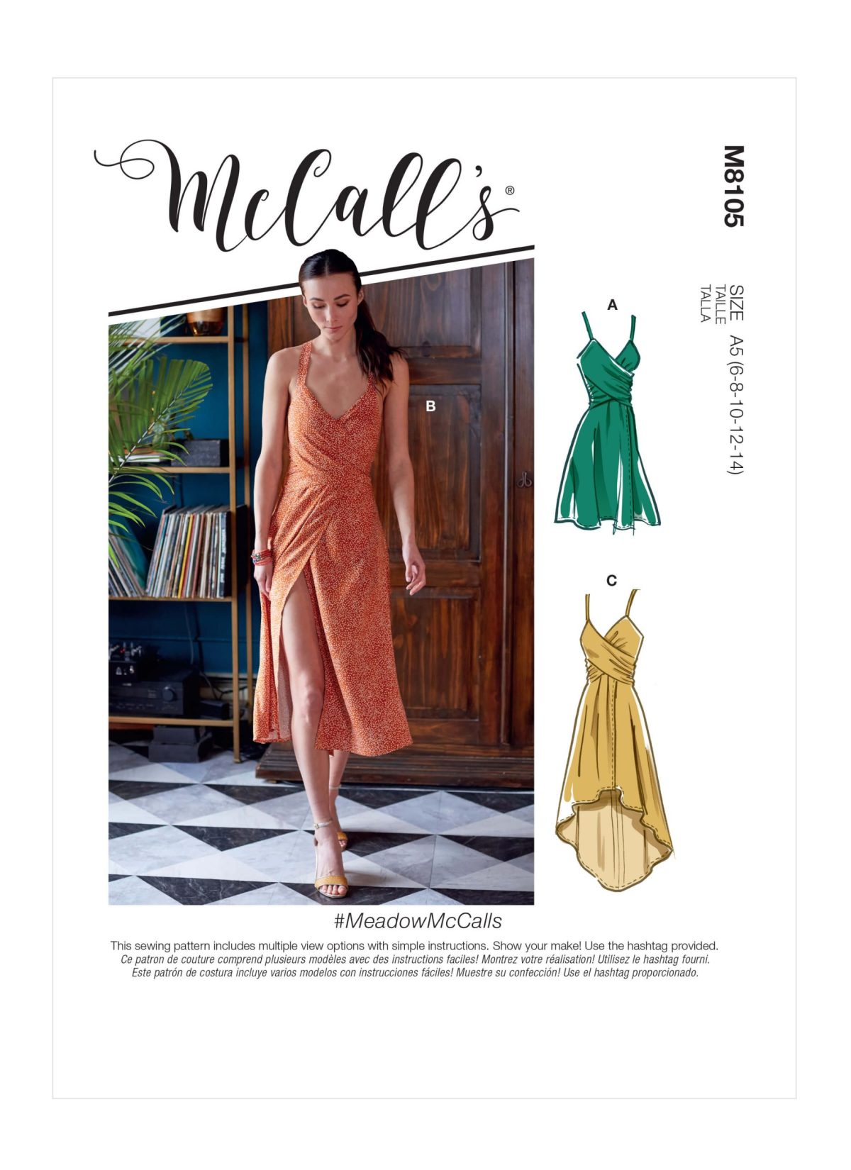 McCall's Sewing Pattern M8105 Misses' Dresses. #MeadowMcCalls