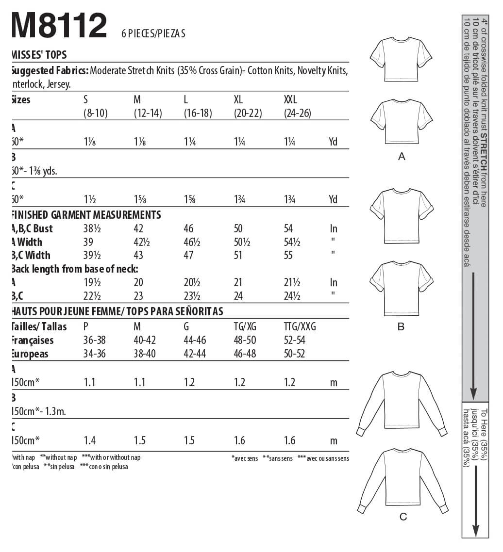 McCall's Sewing Pattern M8112 Misses' Top and Vest