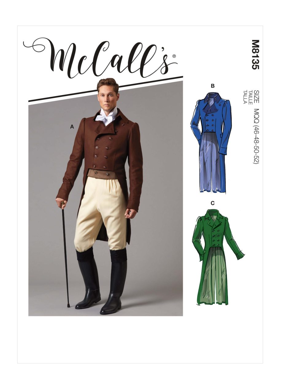 McCall's Sewing Pattern M8135 Men's Historical Jackets or Coats