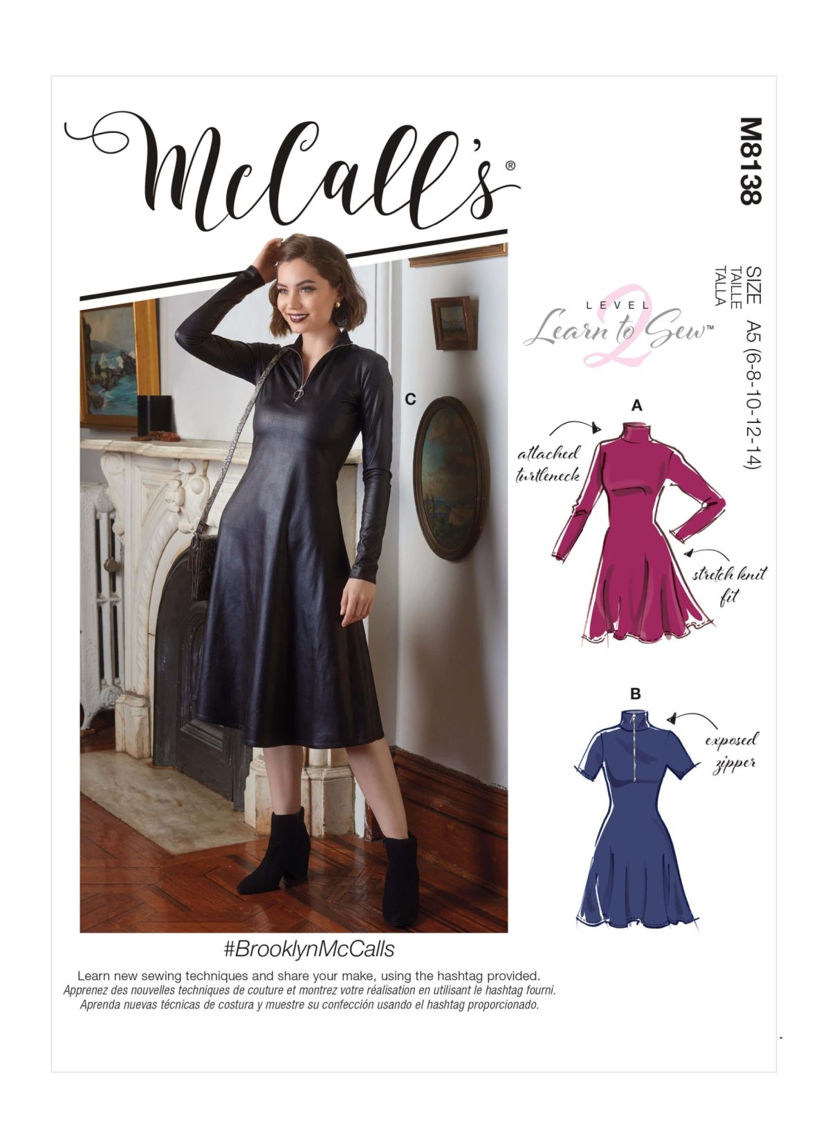 McCall's Sewing Pattern M8138 Misses' Dresses #Brooklyn McCalls Learn to Sew Level 2