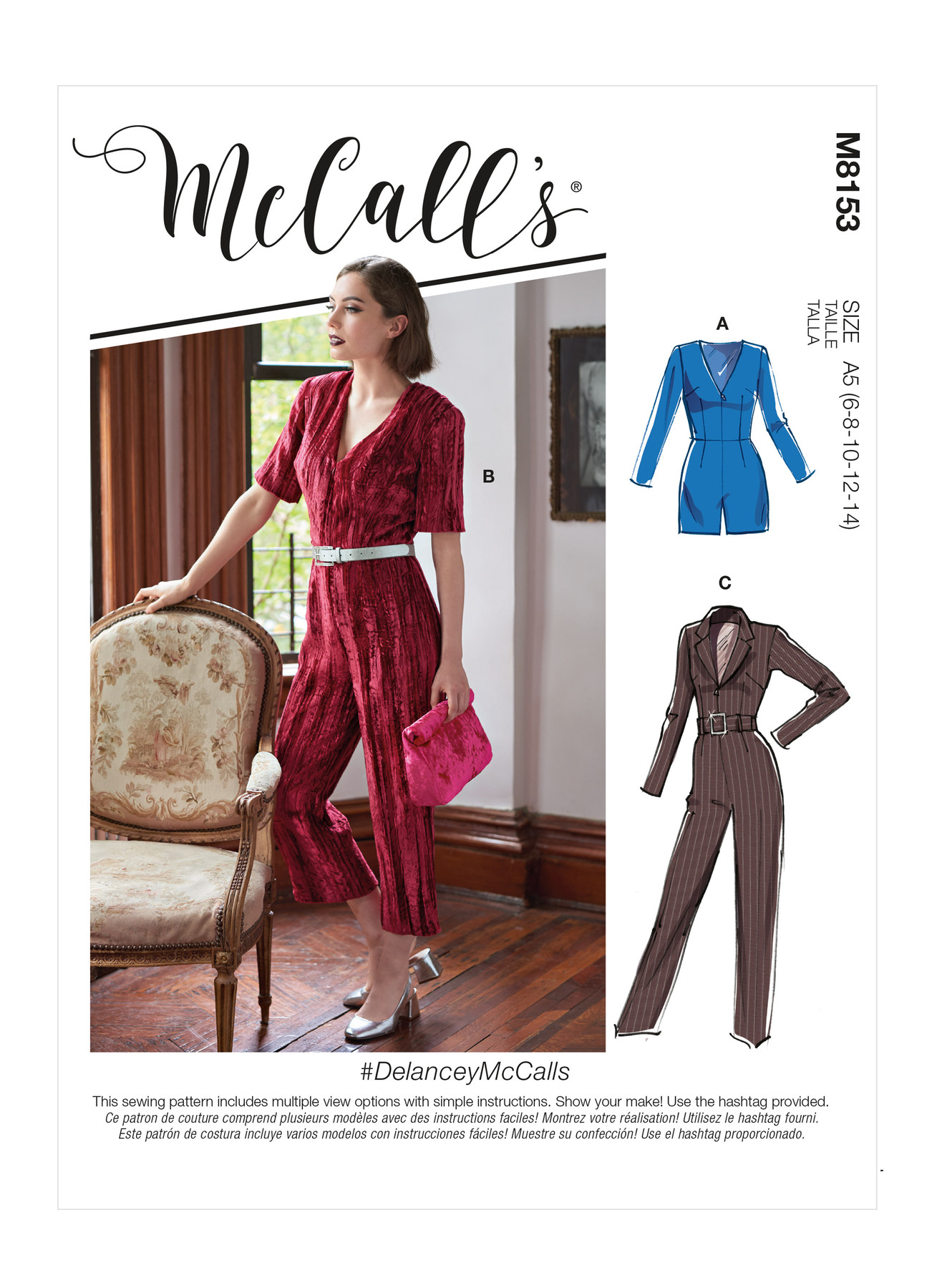 McCall’s Sewing Pattern M8153 #DelanceyMcCalls – Misses’ Romper, Jumpsuit & Belt