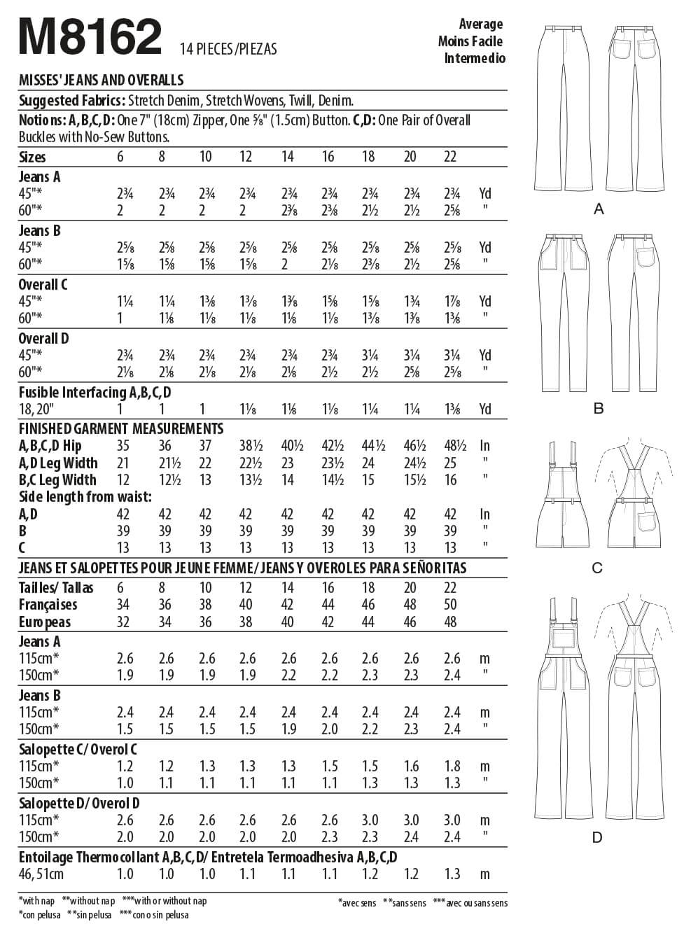 McCall's Sewing Pattern M8162 Misses' Sportswear