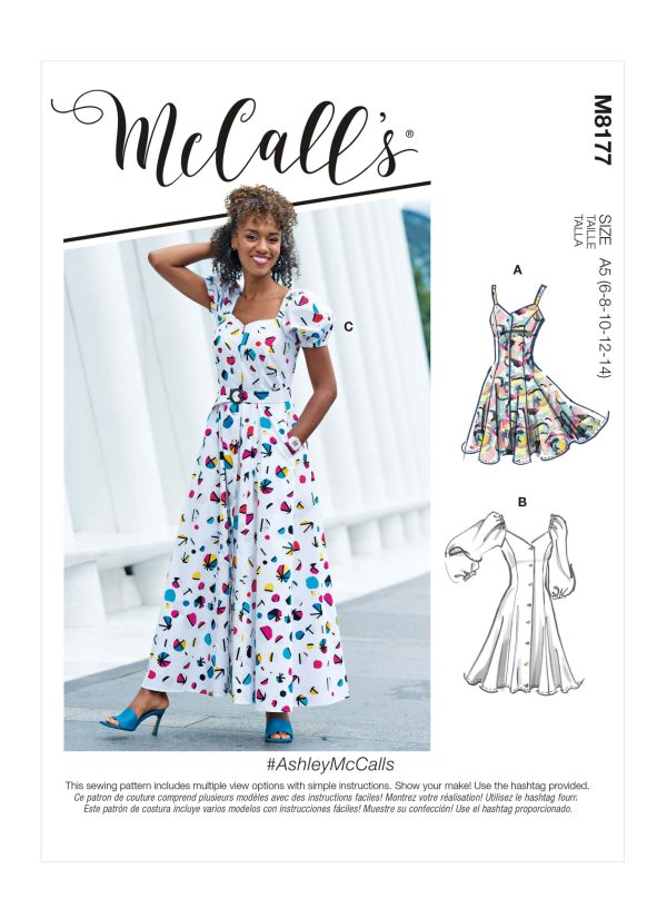 #AshleyMcCalls M8177 - Misses' Dresses and Belt