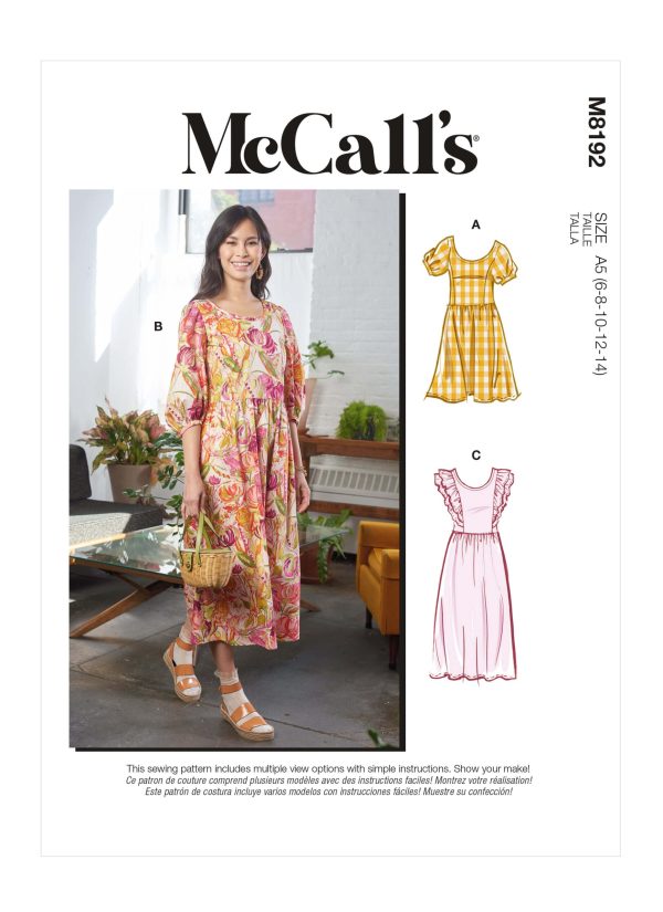 McCall's Sewing Pattern M8192 Misses' Dresses