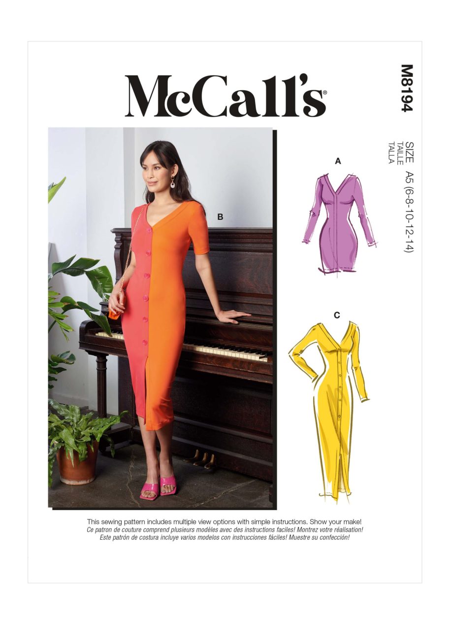 McCall's Sewing Pattern M8194 Misses' Dresses