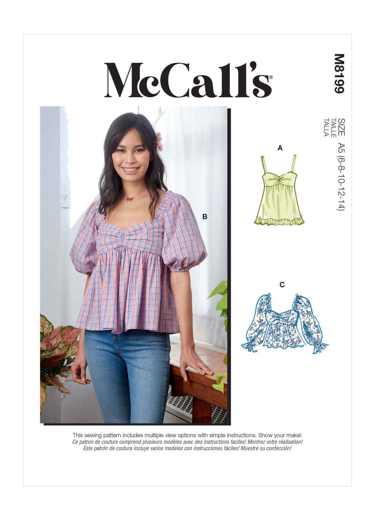 McCall's Sewing Pattern M8199 Misses' Tops