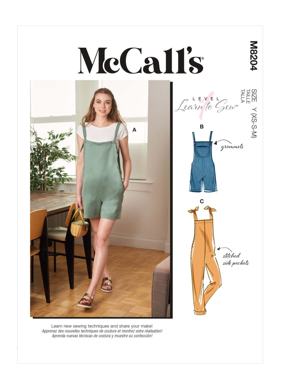 McCall's Sewing Pattern M8204 Misses' Overalls