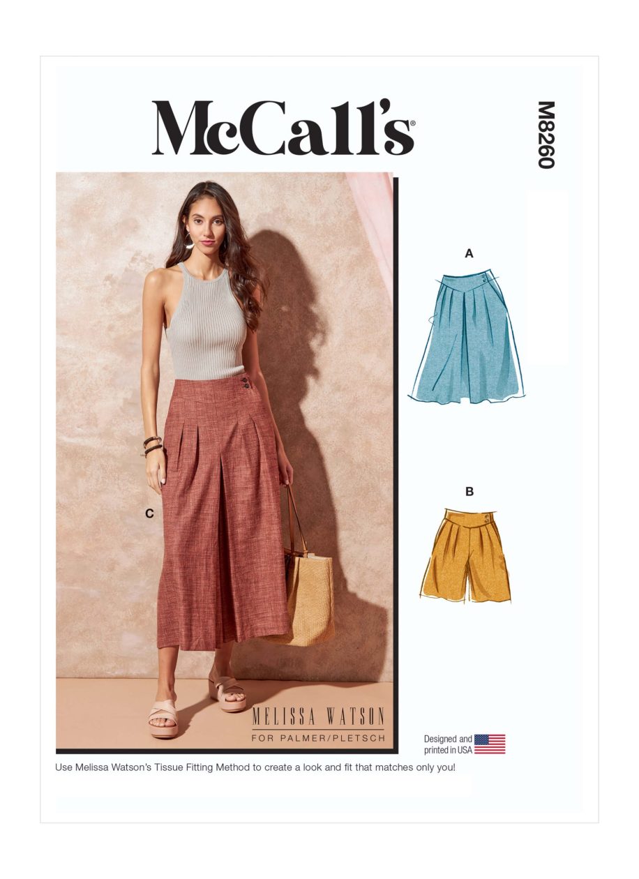 McCall's Sewing Pattern M8260 Misses' Skirt, Shorts and Trousers