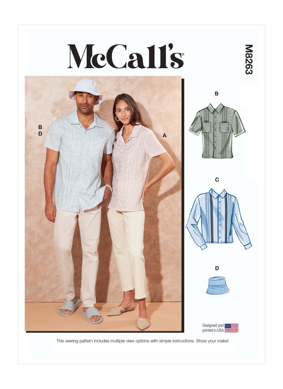 McCall's Sewing Pattern M8263Unisex Shirts and Hat