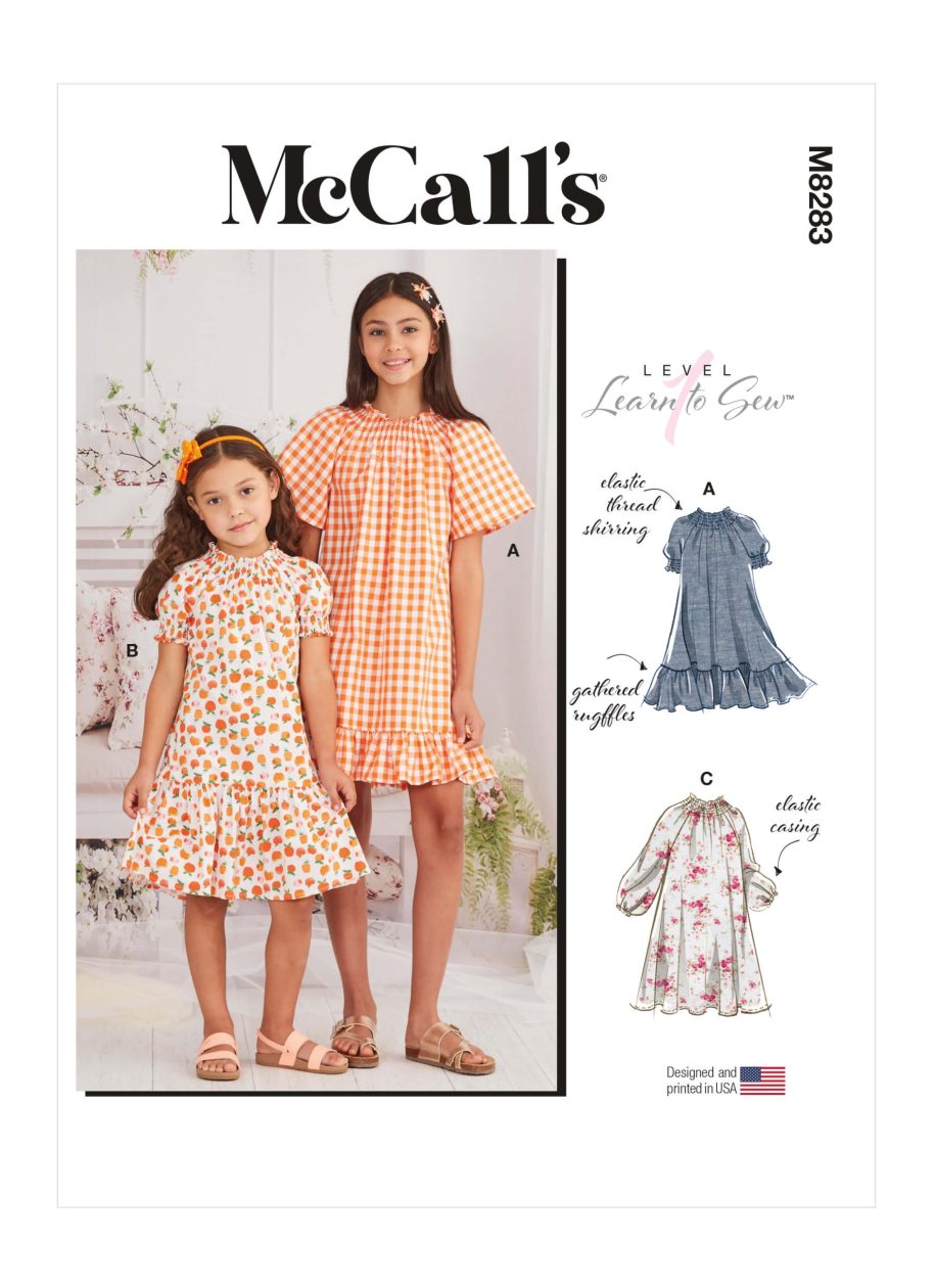 McCall's Sewing Pattern M8283 Children's and Girls' Dresses