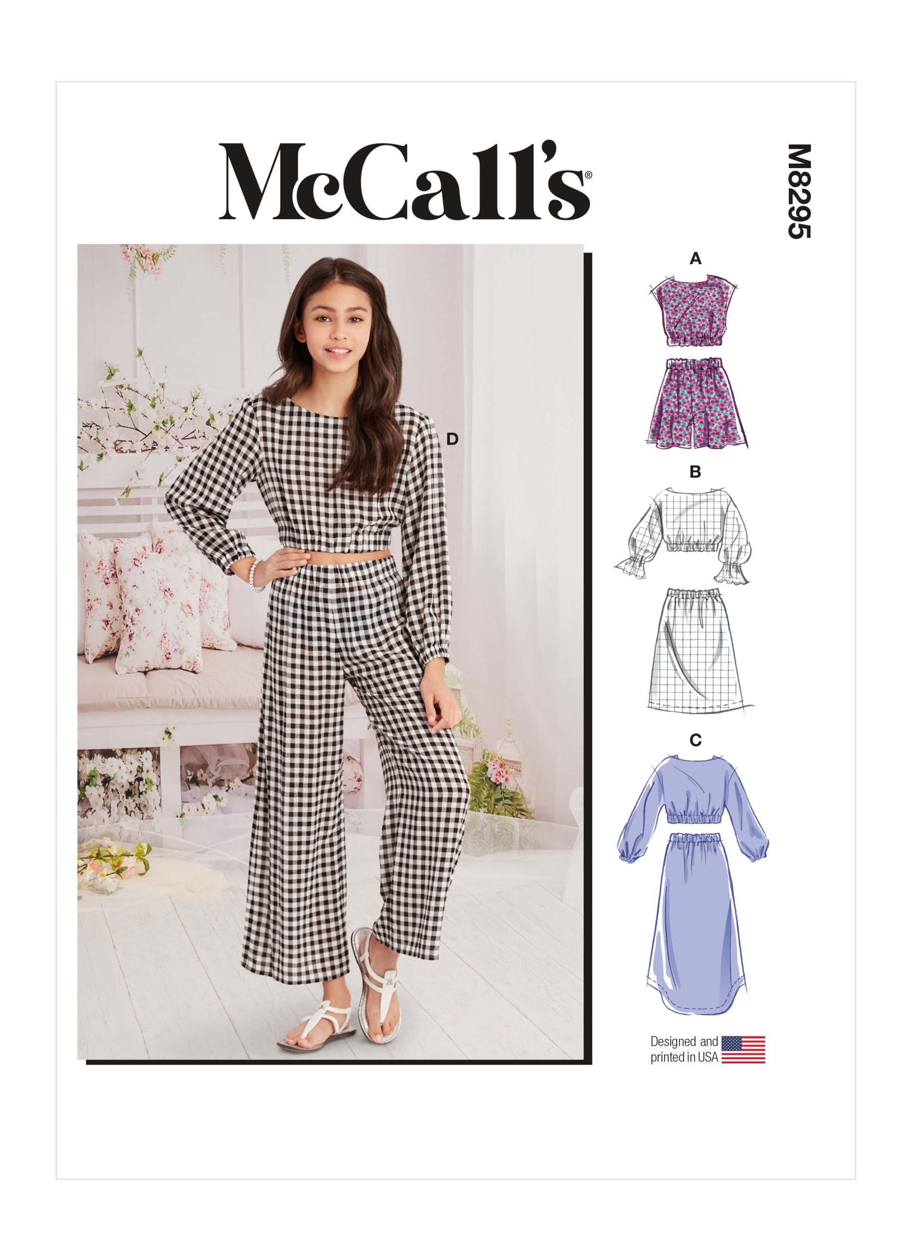 McCall's Sewing Pattern M8295 Girls' Tops, Skirts, Shorts and Trousers