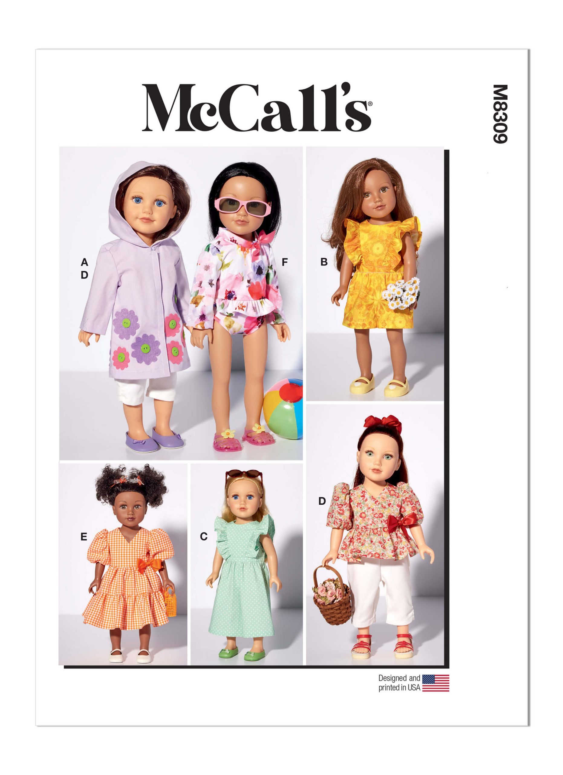 McCall’s Sewing Pattern M8309 18″ Doll Clothes
