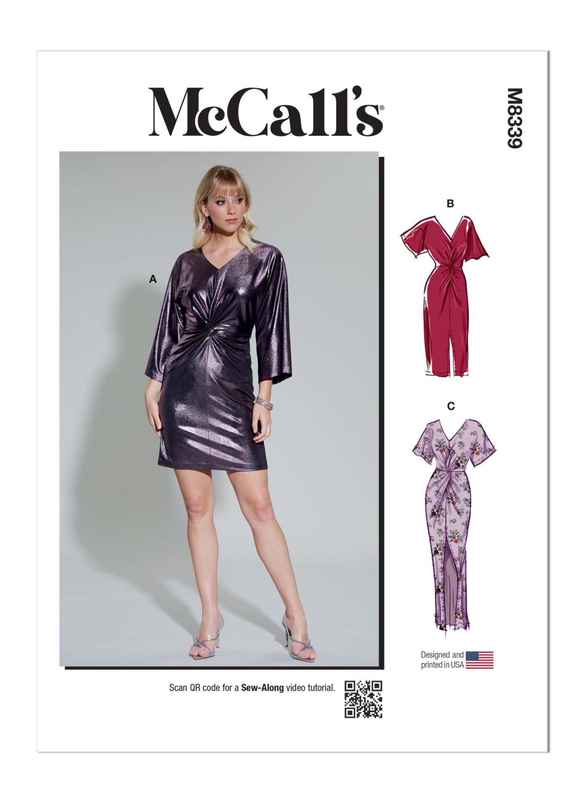 McCall's Sewing Pattern M8339 Misses' Knit Dress